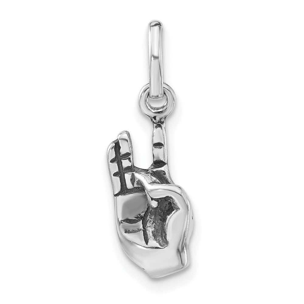 Sterlingsilber Poliert & Antikisiert Zeichen Language Hand Symbol Charm