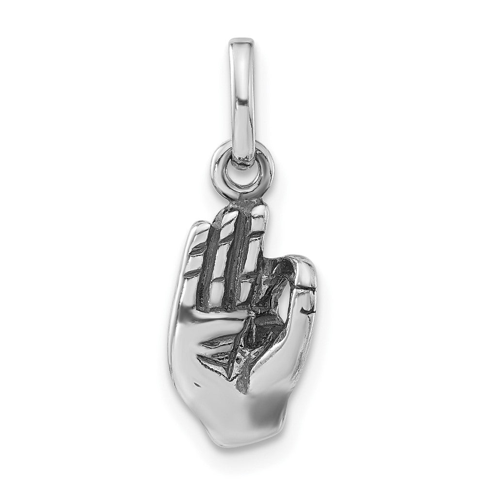 Sterlingsilber Poliert & Antikisiert Zeichen Language Hand Symbol Charm