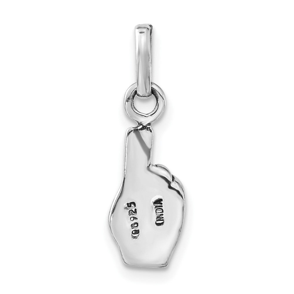 Sterlingsilber Poliert & Antikisiert Zeichen Language Hand Symbol Charm