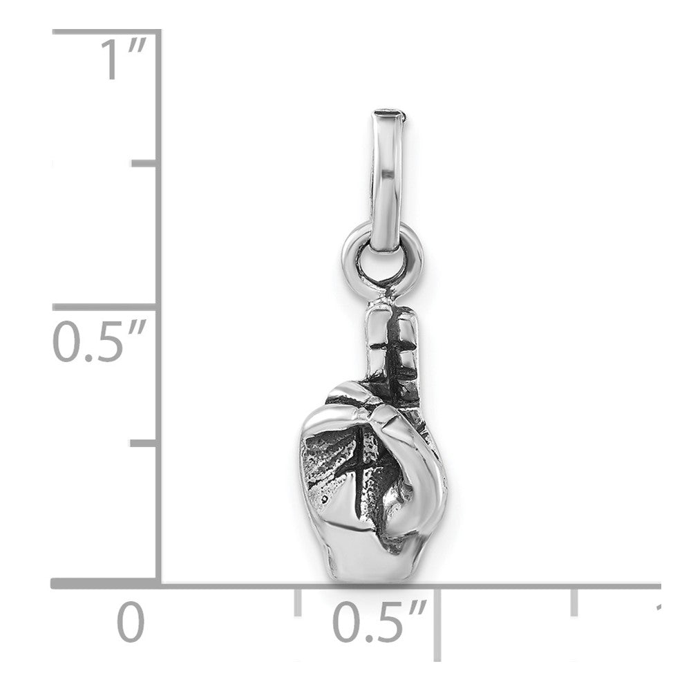 Sterlingsilber Poliert & Antikisiert Zeichen Language Hand Symbol Charm