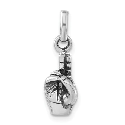 Sterlingsilber Poliert & Antikisiert Zeichen Language Hand Symbol Charm