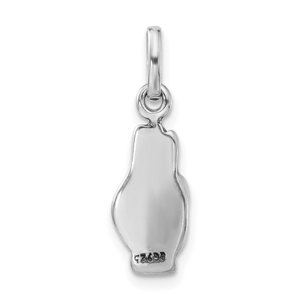 Sterlingsilber Poliert & Antikisiert Zeichen Language Hand Symbol Charm