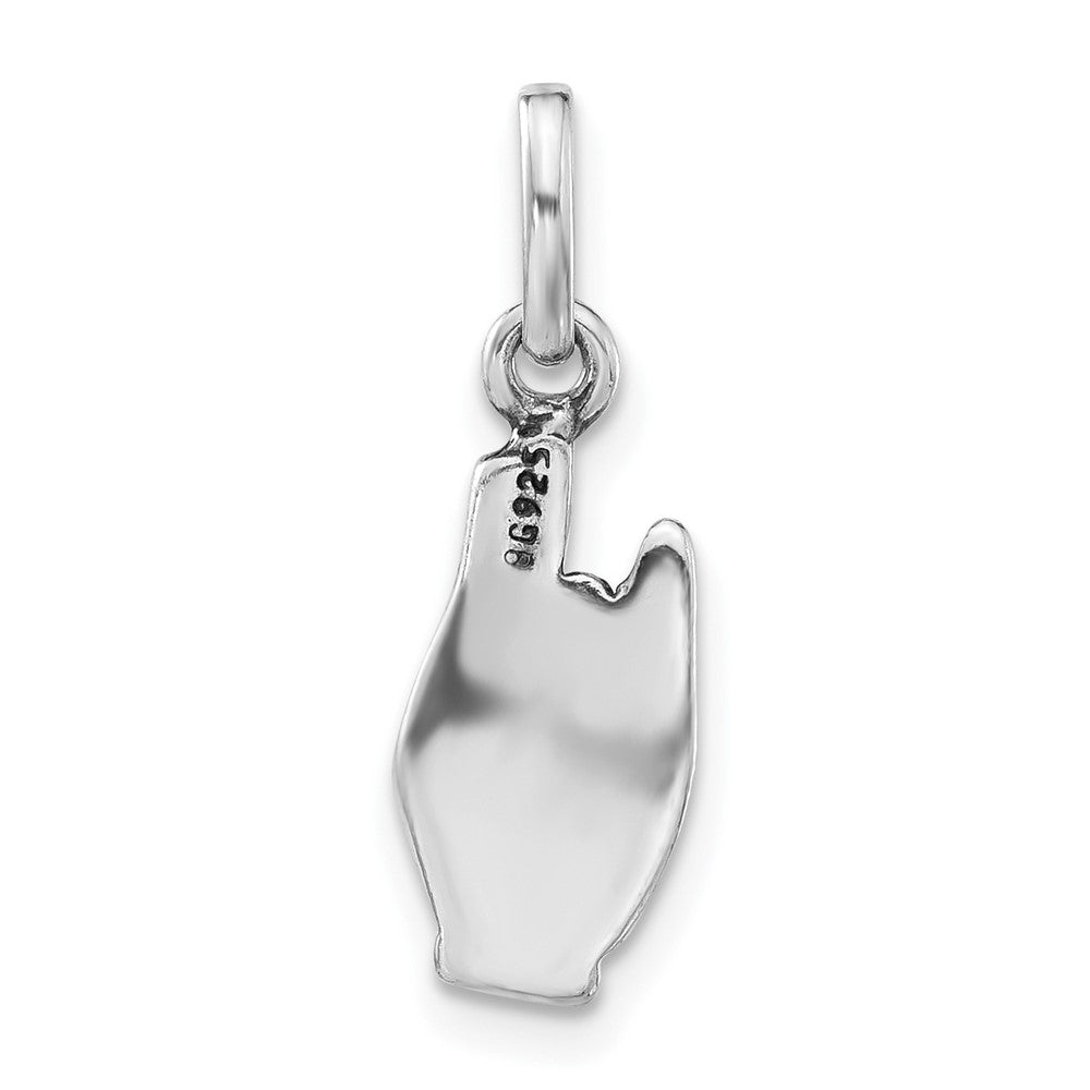 Sterlingsilber Poliert & Antikisiert Zeichen Language Hand Symbol Charm