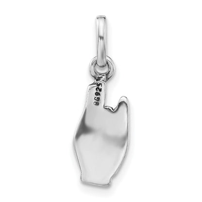 Sterlingsilber Poliert & Antikisiert Zeichen Language Hand Symbol Charm
