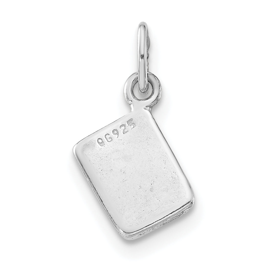 Sterlingsilber Poliert Emailliert Ace Of Clubs Card Charm