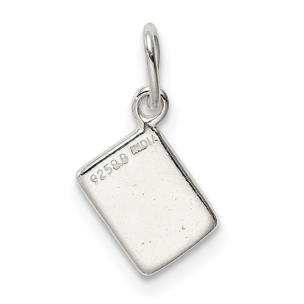 Sterlingsilber Emailliert Ace Of Spades Card Charm