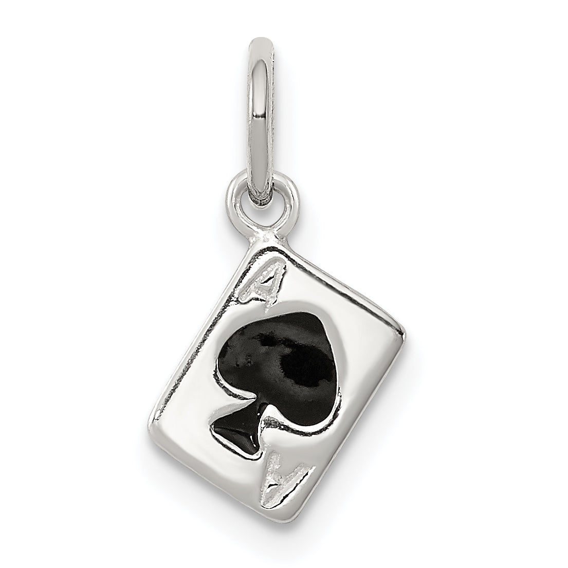 Sterlingsilber Emailliert Ace Of Spades Card Charm