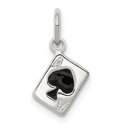 Sterlingsilber Emailliert Ace Of Spades Card Charm