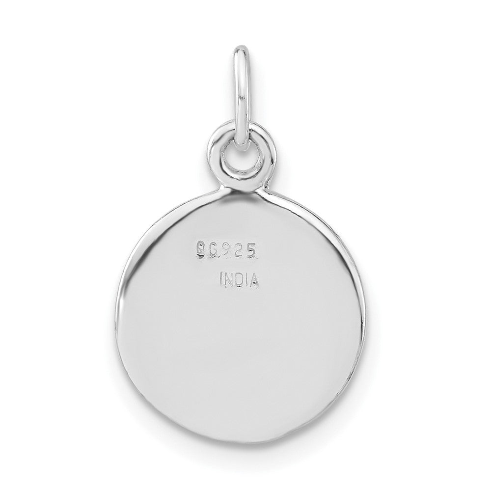 Sterlingsilber Poliert Schwarz & Weiß Emailliert Poker Chip Charm