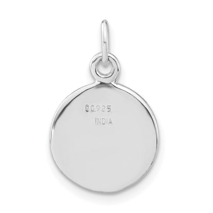 Sterlingsilber Poliert Schwarz & Weiß Emailliert Poker Chip Charm