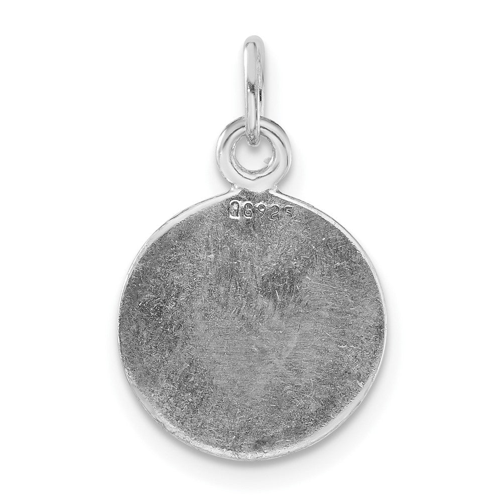 Sterlingsilber Poliert Grün & Weiß Emailliert Poker Chip Charm