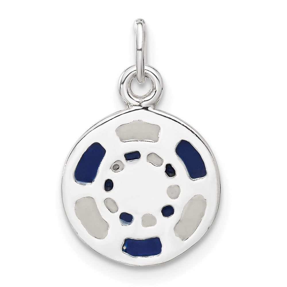 Sterlingsilber Blau/white Emailliert Poker Chip Charm