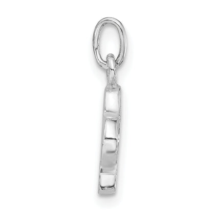 Sterlingsilber Poliert Schwarz Emailliert Club Charm