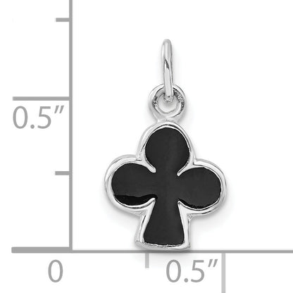 Sterlingsilber Poliert Schwarz Emailliert Club Charm