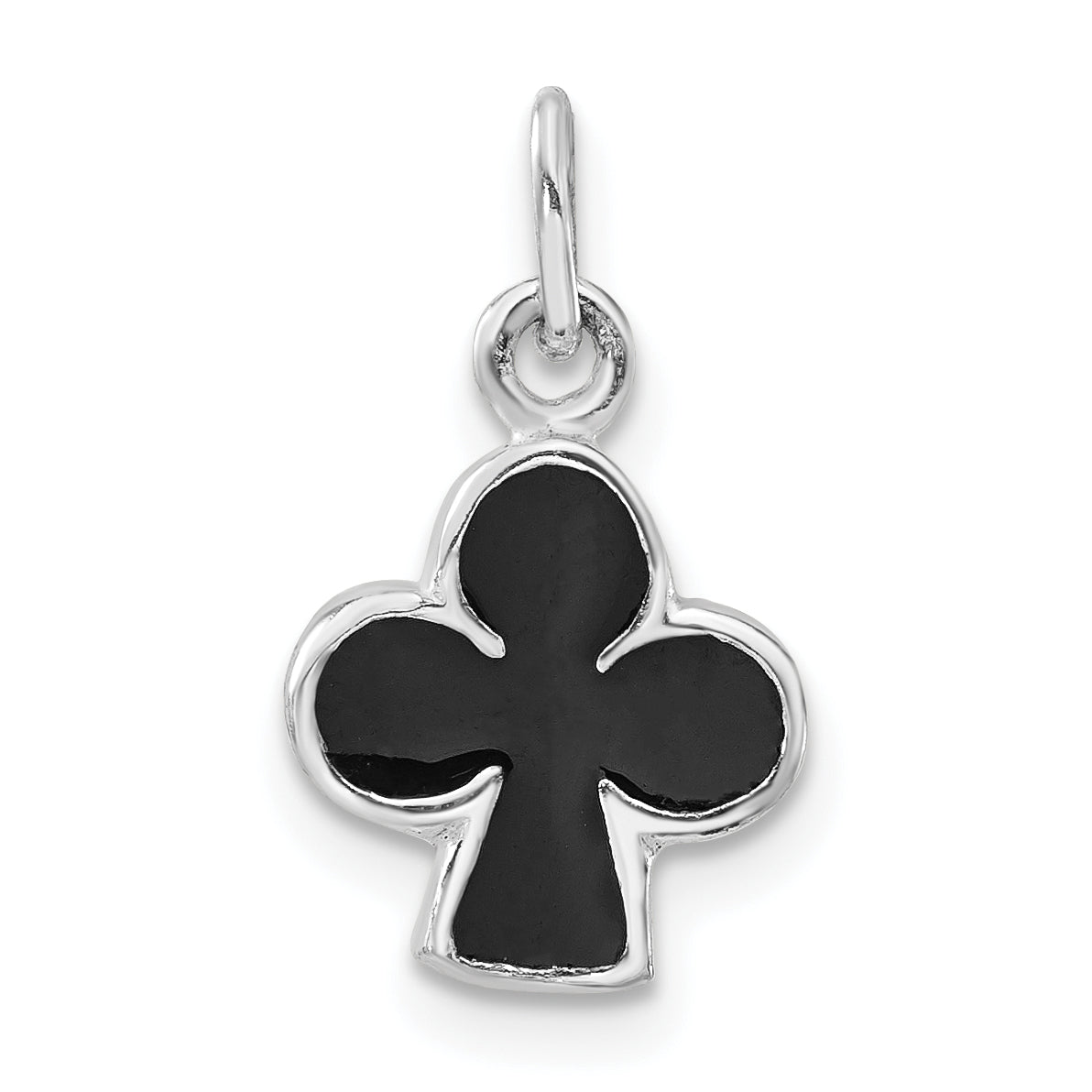 Sterlingsilber Poliert Schwarz Emailliert Club Charm