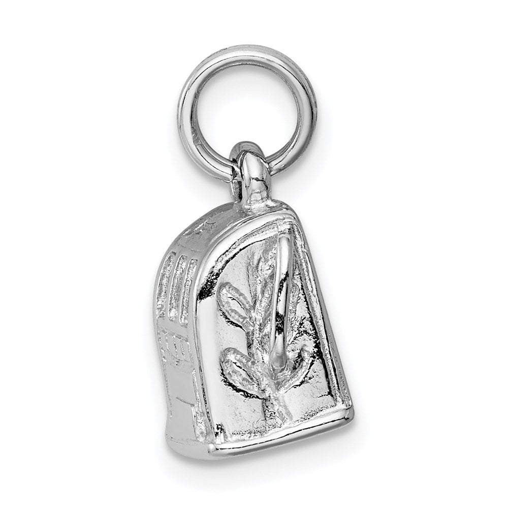 Sterlingsilber Rhodium-platedpolished Slot Machine Charm
