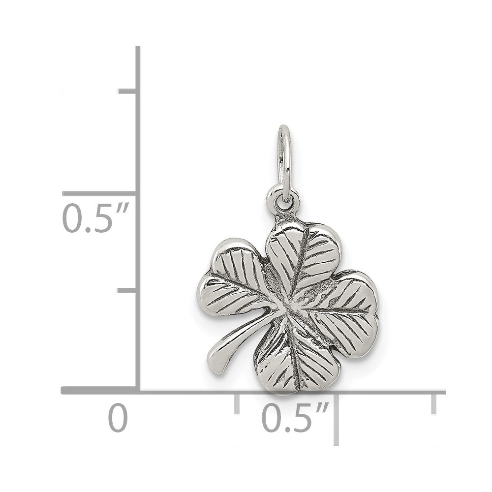 Sterlingsilber Antikisiert 4-leaf Klee Charm