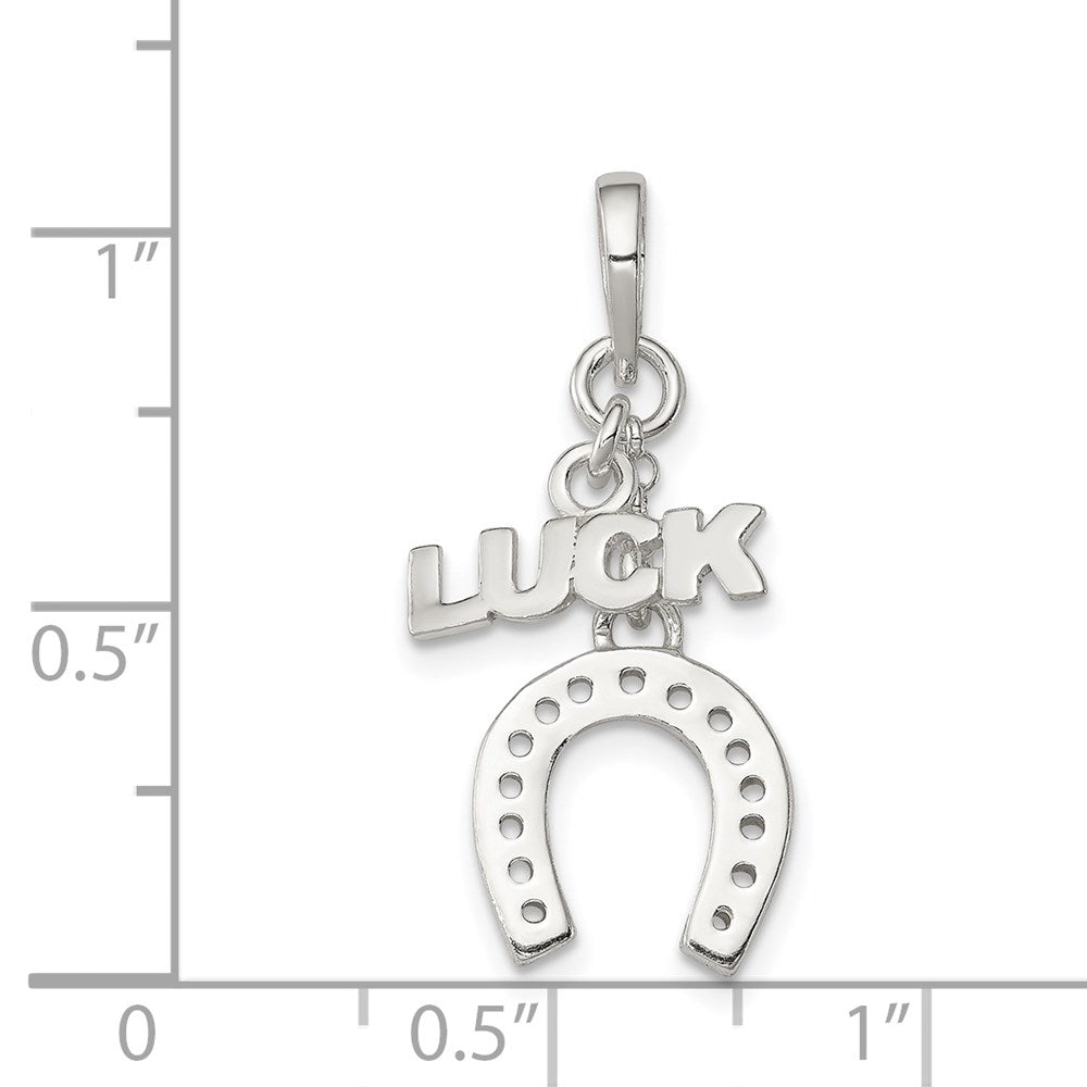 Sterlingsilber Poliert Luck & Hufeisen Anhänger