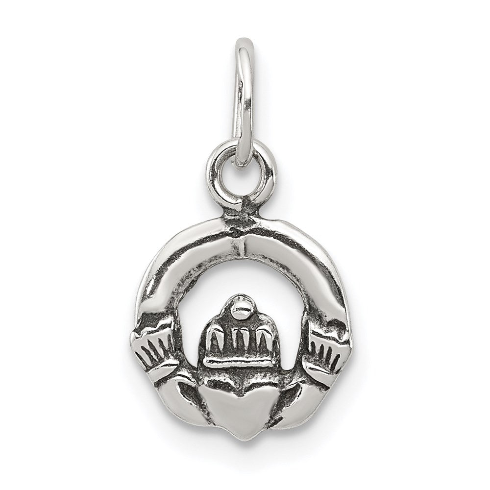 Sterlingsilber Mini Antikisiert Claddagh Charm