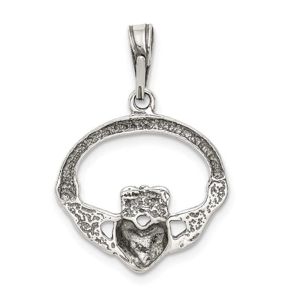 Sterlingsilber Antikisiert Claddagh Anhänger