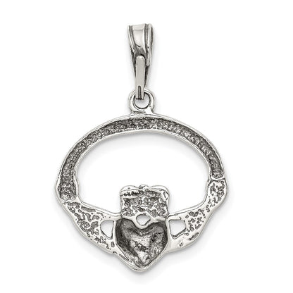 Sterlingsilber Antikisiert Claddagh Anhänger