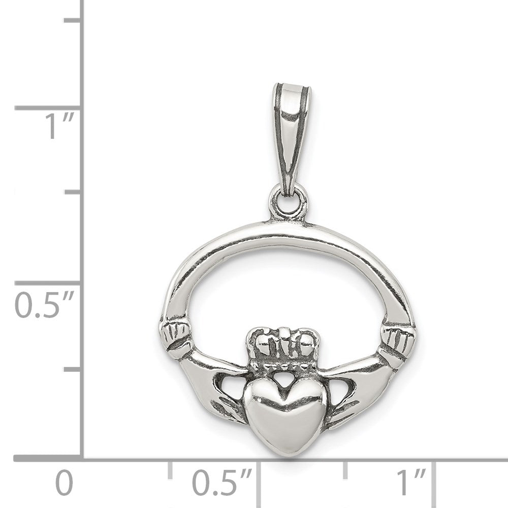 Sterlingsilber Antikisiert Claddagh Anhänger