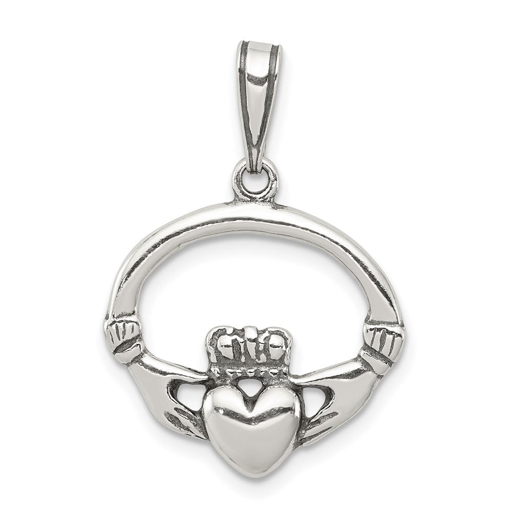 Sterlingsilber Antikisiert Claddagh Anhänger