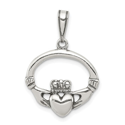 Sterlingsilber Antikisiert Claddagh Anhänger