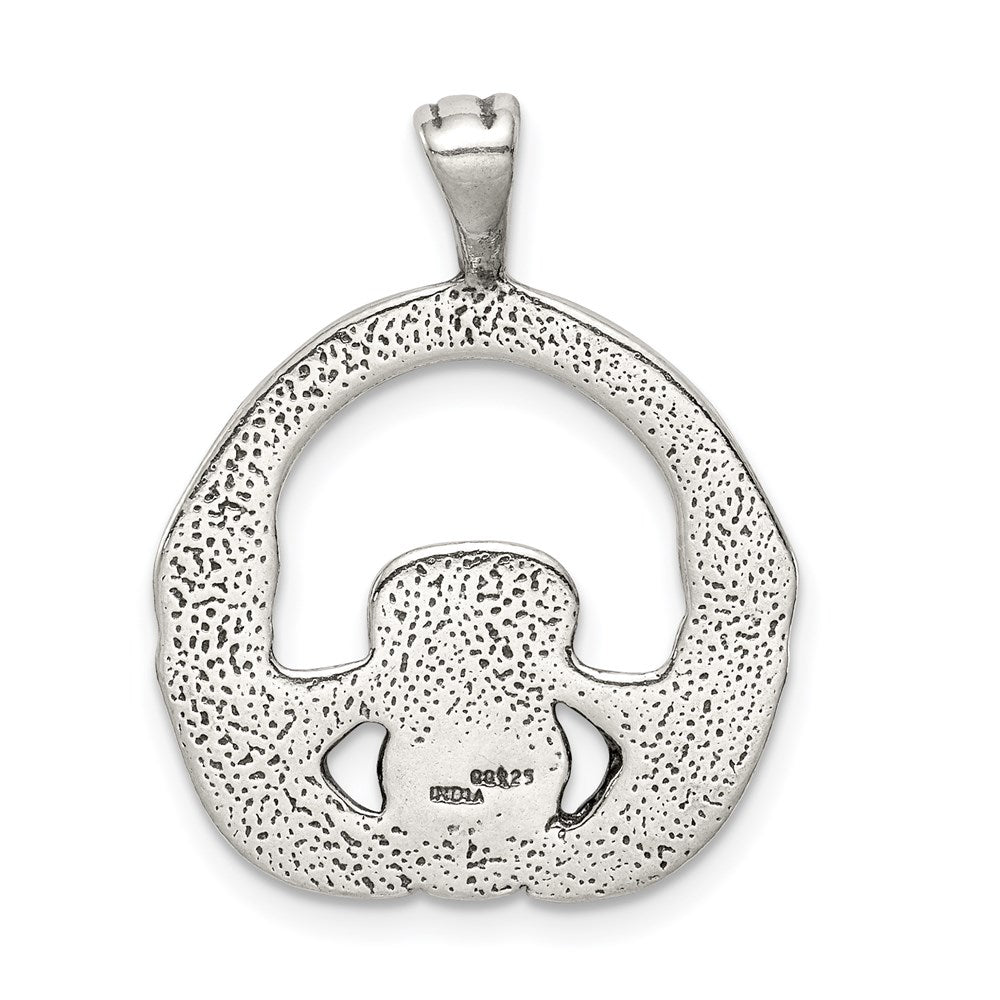 Sterlingsilber Antikisiert Claddagh Anhänger