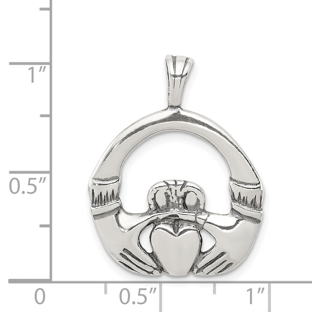 Sterlingsilber Antikisiert Claddagh Anhänger