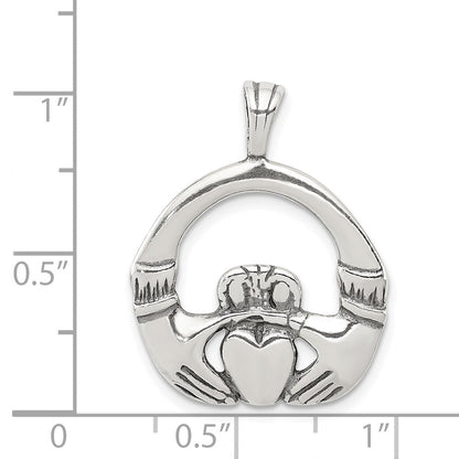 Sterlingsilber Antikisiert Claddagh Anhänger