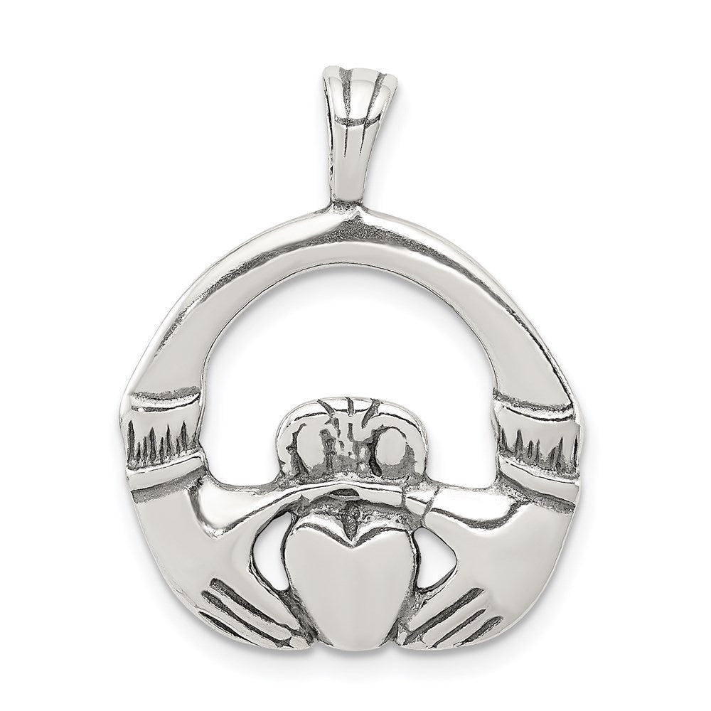 Sterlingsilber Antikisiert Claddagh Anhänger