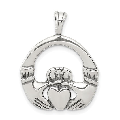 Sterlingsilber Antikisiert Claddagh Anhänger