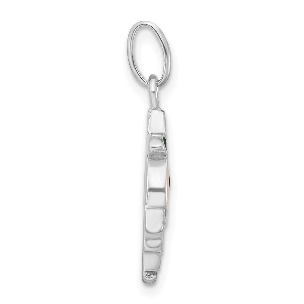 Sterlingsilber Poliert Emailliert Orange Person Charm