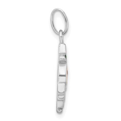Sterlingsilber Poliert Emailliert Orange Person Charm