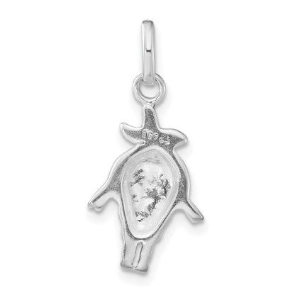 Sterlingsilber Poliert Emailliert Orange Person Charm