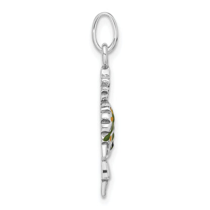 Sterlingsilber Emailliert Pineapple Person Charm