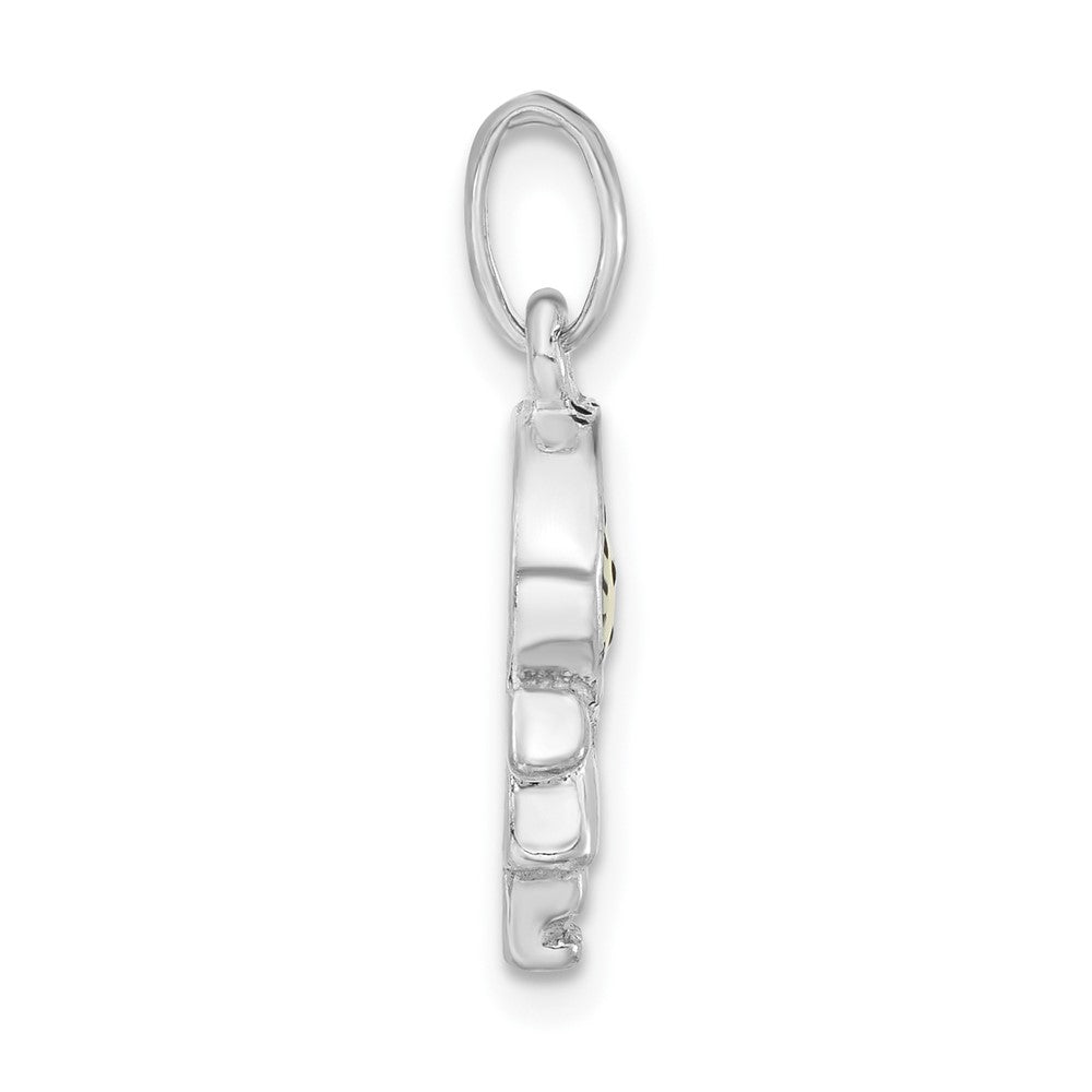 Sterlingsilber Poliert Emailliert Kiwi Person Charm