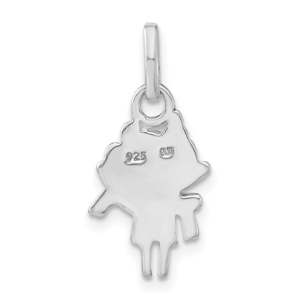 Sterlingsilber Poliert Emailliert Cauliflower Person Charm
