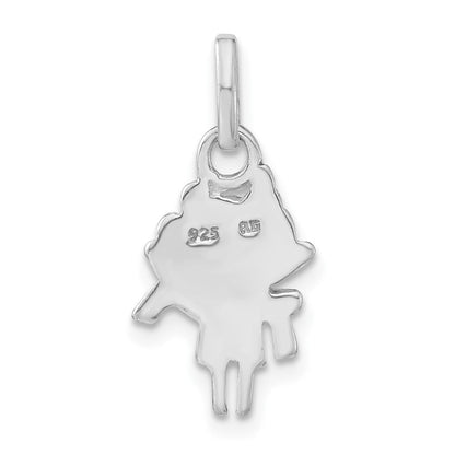 Sterlingsilber Poliert Emailliert Cauliflower Person Charm