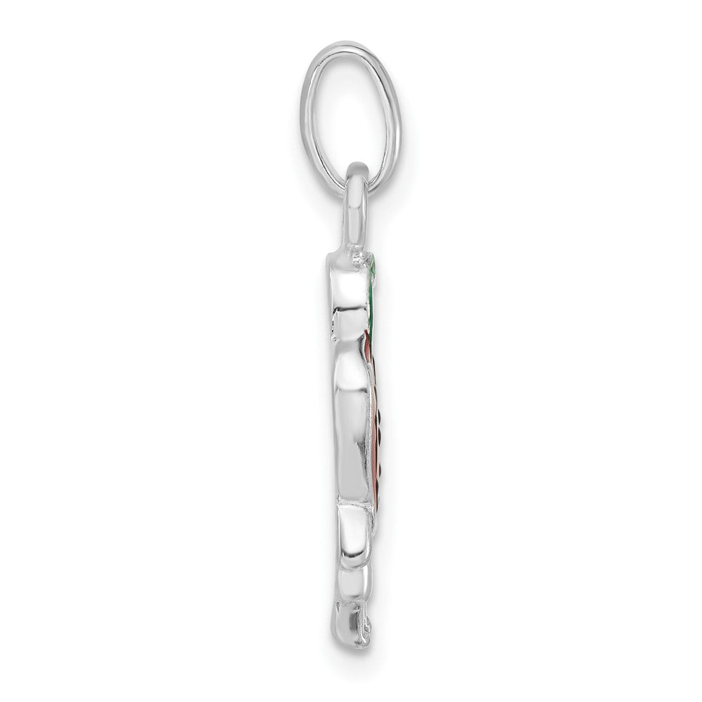 Sterlingsilber Poliert & Emailliert Rot Pepper Person Charm