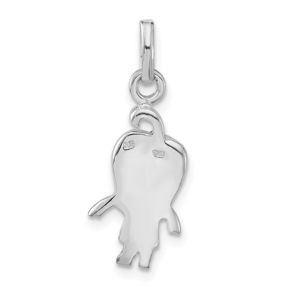 Sterlingsilber Poliert Emailliert Gelb Pepper Person Charm