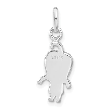 Sterlingsilber Emailliert Grün Pepper Person Charm