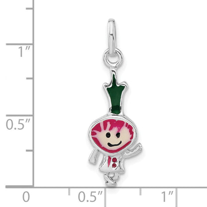 Sterlingsilber Poliert Emailliert Onion Person Charm