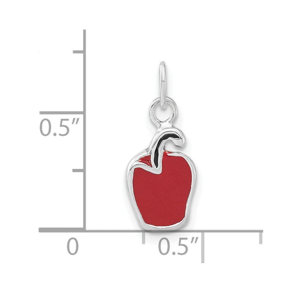 Sterlingsilber Poliert Emailliert Rot Pepper Charm