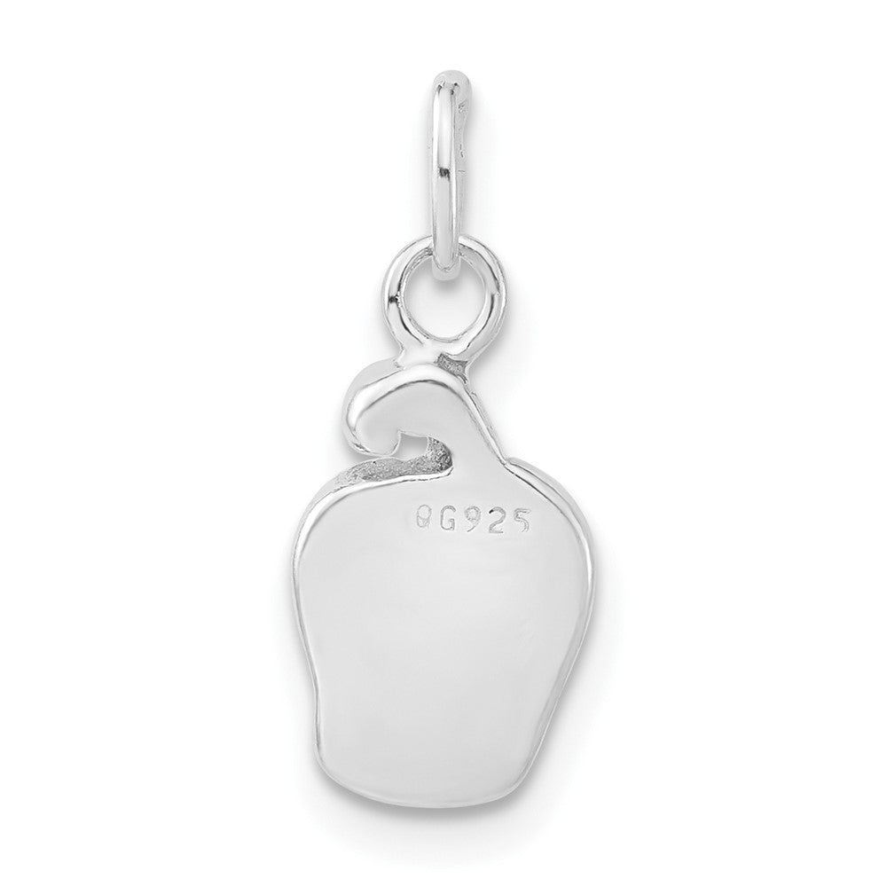Sterlingsilber Poliert Emailliert Grün Pepper Charm