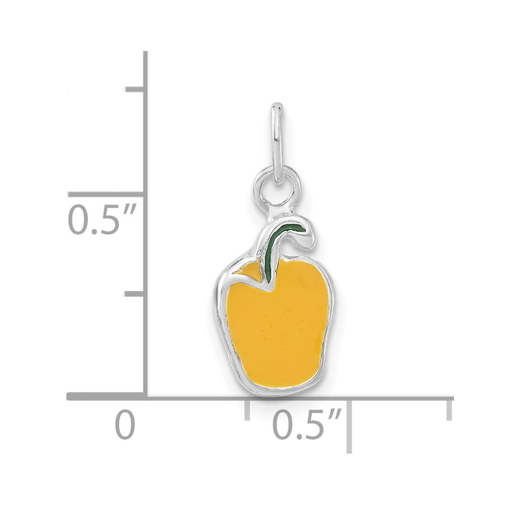 Sterlingsilber Poliert Emailliert Gelb Pepper Charm