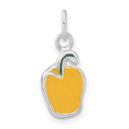 Sterlingsilber Poliert Emailliert Gelb Pepper Charm