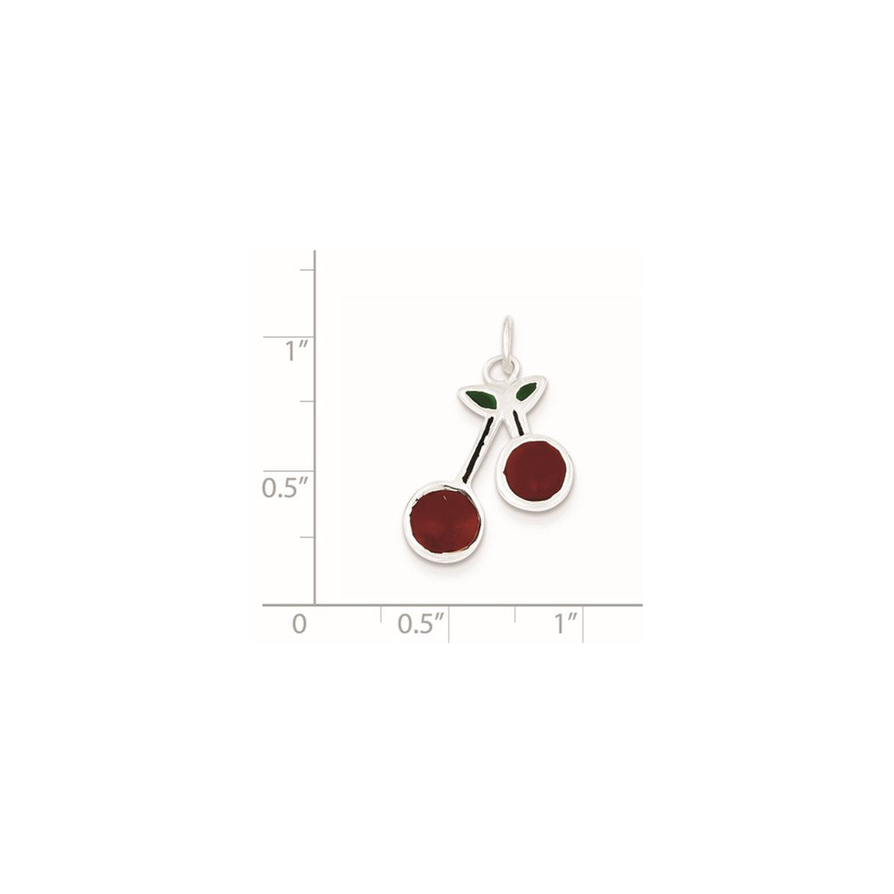 Sterlingsilber Emailliert Cherries Charm