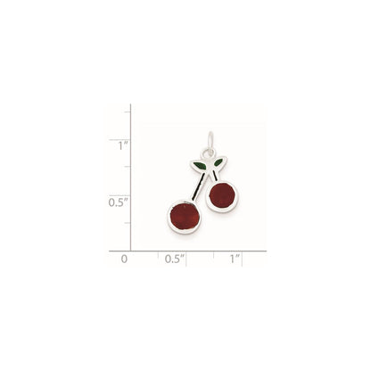 Sterlingsilber Emailliert Cherries Charm